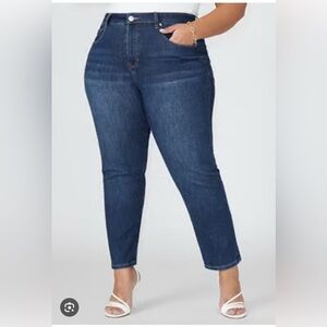 Eloquii Dark Wash Denim Jeans Cropped 18